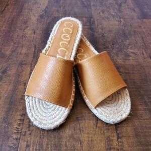 Ccocci Tan Espadrille Slides 7.5 M US Women